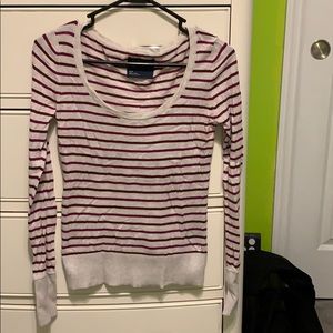 American eagle stripe scoop neck long sleeve